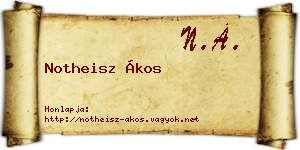 Notheisz Ákos névjegykártya